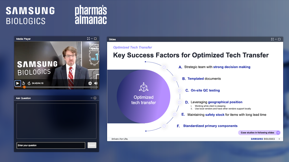Webinar: Capitalizing on CDMO Expertise in Aseptic Fill/Finish, Presented by Samsung Biologics