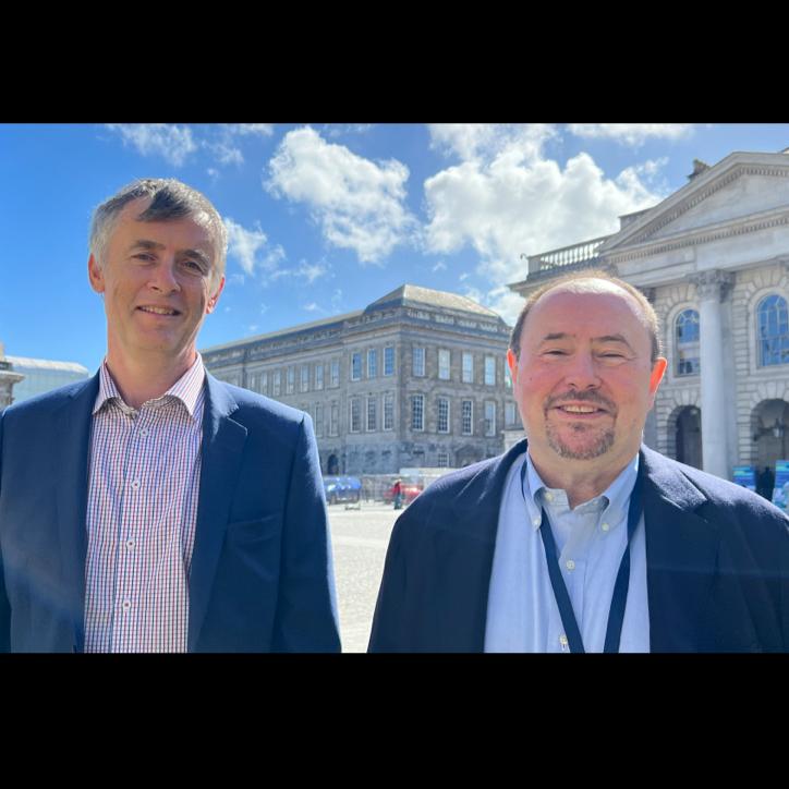 Wonderful meeting with Professor John Gilmer, Head of Trinity's School of Pharmacy and Professor Sakis Mantalaris, Chairman of the Panoz Family Foundation.