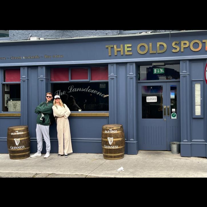 The two young ones outside The Old Spot.
