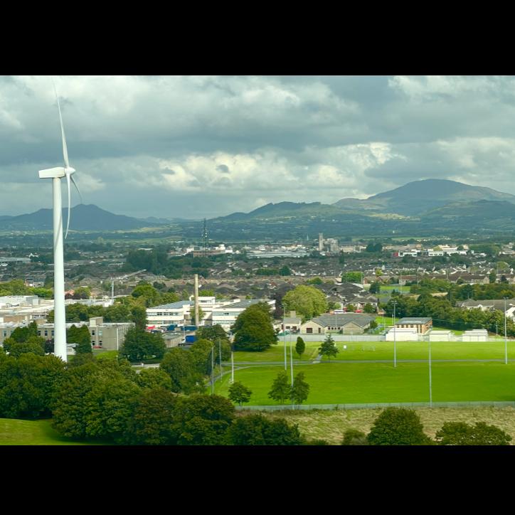A lone windmill outside the hotel in Dundalk.