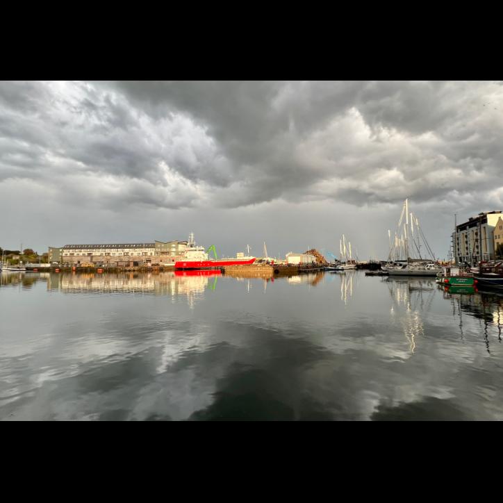 A few moody clouds over Galway Harbour.