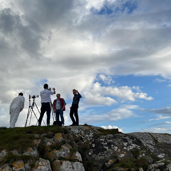 Now that's what we call a filming location. HiTech Health's Brian Harrison and Nigel, get ready for an interview.