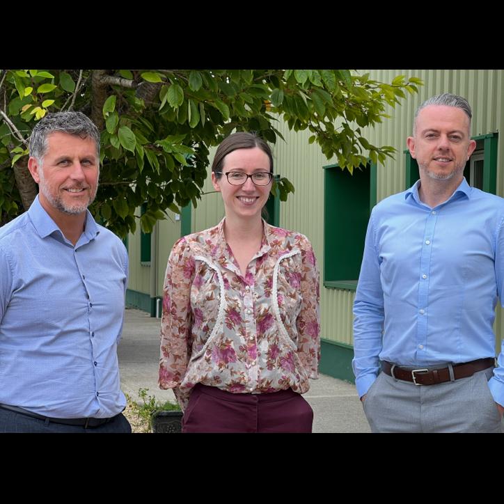 Chatting with the Charles River Labs team, Liam McHale, Michelle Duffy, and John Conway.