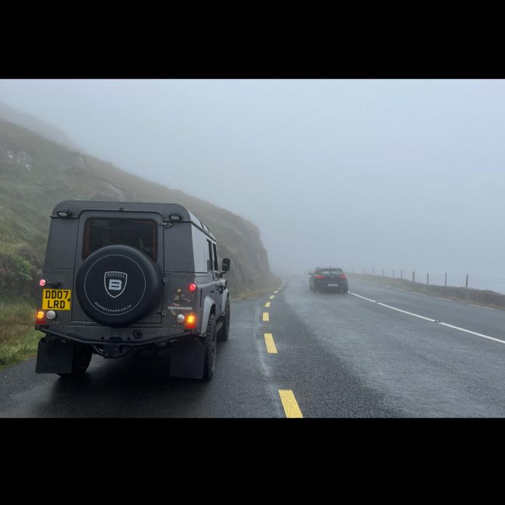 The Ring of Kerry shrouded in fog and looking mysterious.