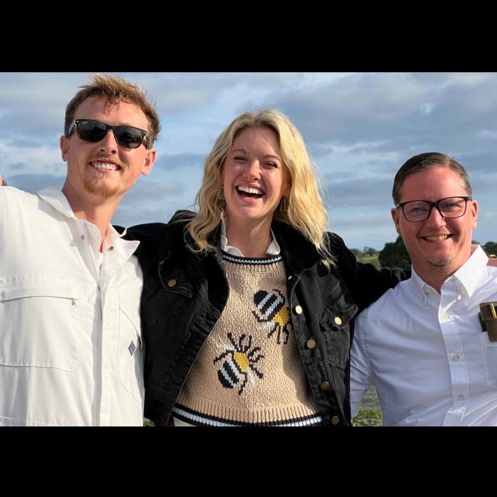 Happy to Bee in Ireland: George, Emilee, and Lucas at the River Suir Bridge.