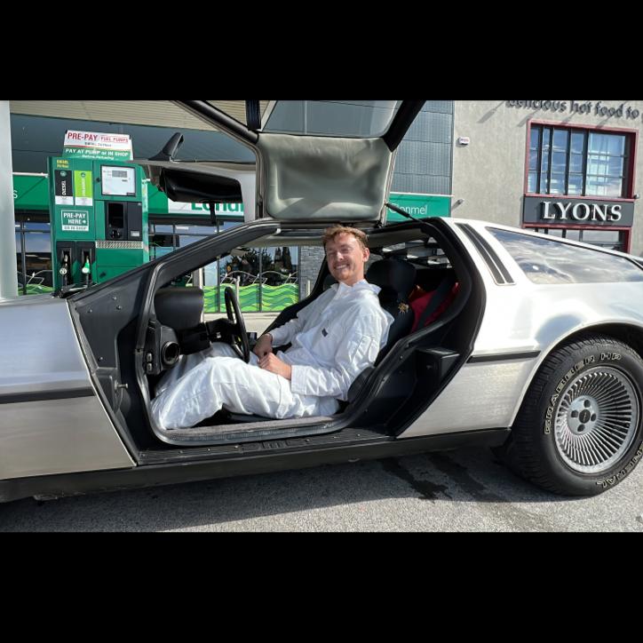 The official DeLorean starter: George has got the magic touch.