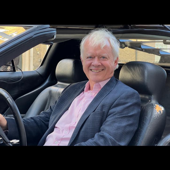 IBEC's Matt Moran, Director of BioPharmaChem Ireland, jumps in the DeLorean.