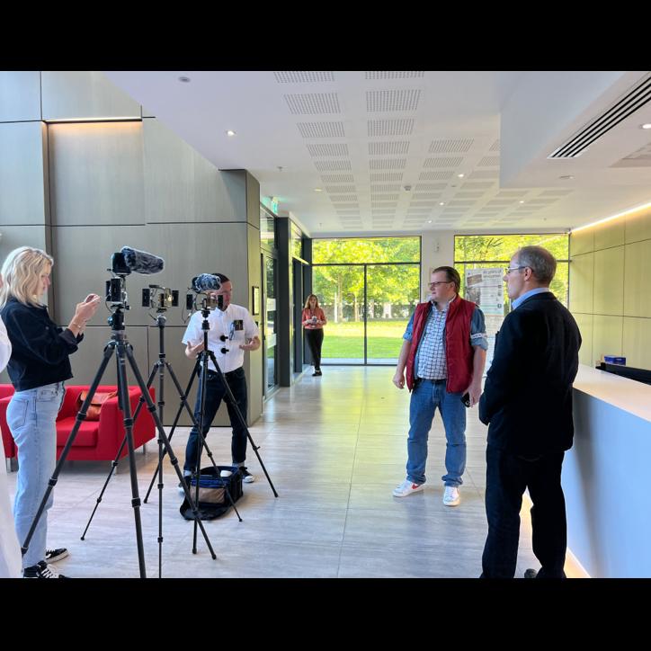Nigel prepares to interview Waters' General Manager, Liam Hore.