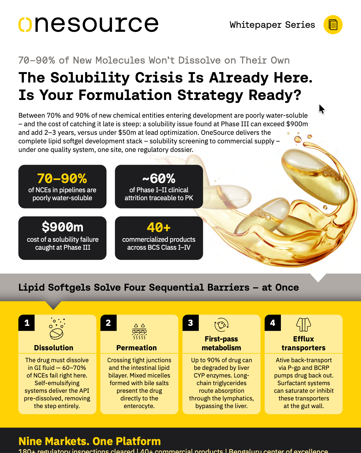 Bioavailability by Design: Lipid Softgel Technology as a Commercial Rescue Path for Poorly Soluble, Low-Bioavailability Molecules