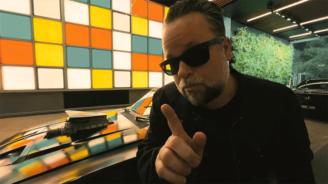 Mark Gostick assuming the role of Nightrider for the road trip.