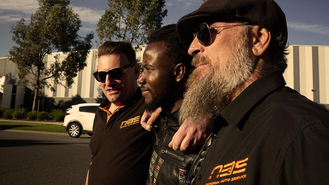 Rocco, Adama, and Clint just before the team departs from NAS headquarters.