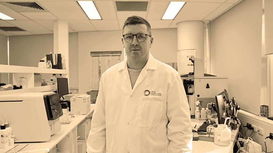 Conor Kearney from the lab at the Olivia Newton-John Cancer Research Centre.