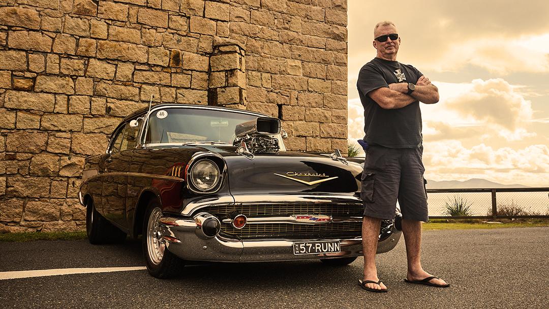 Anthony Patterson with his 1957 Chevy Hot Rod.