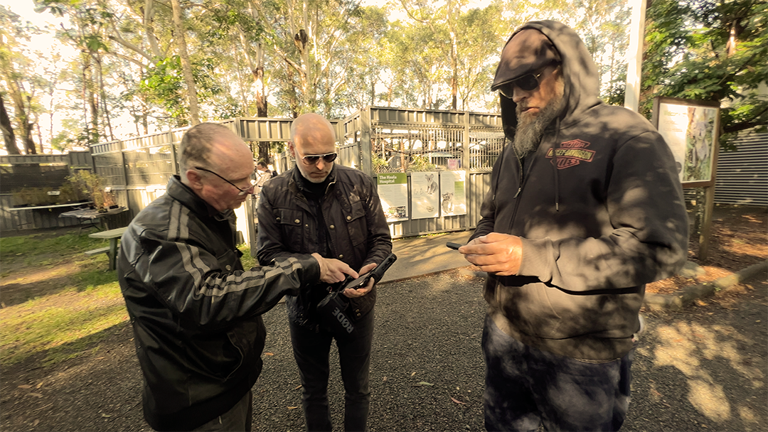 The gang planning our next move.