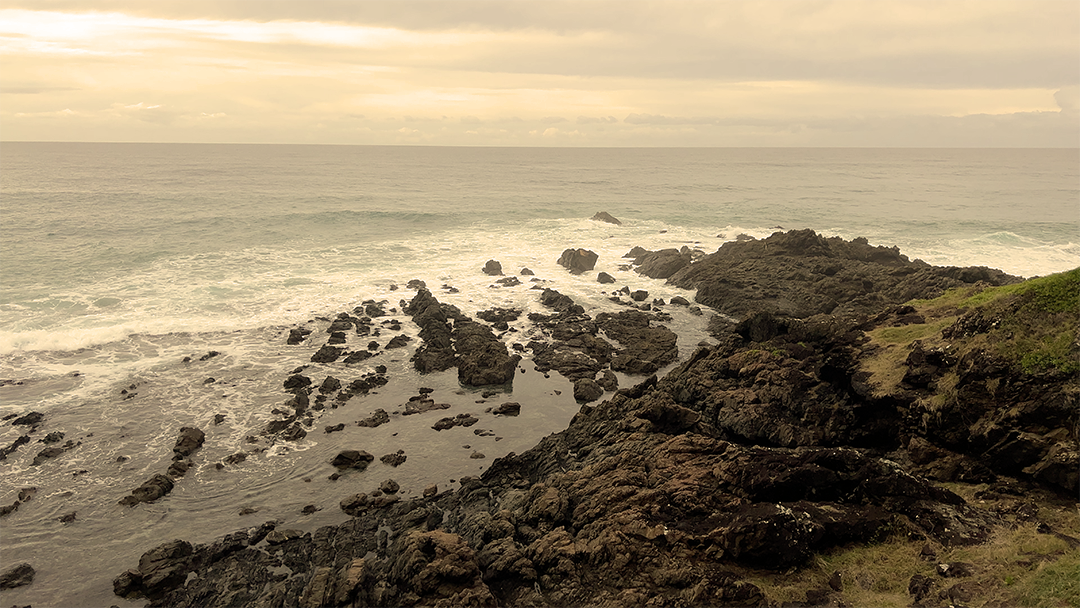 Cape Byron on a cloudy day.