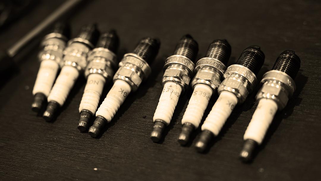 Replacing the spark plugs on the Interceptor.