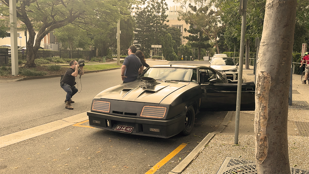 Some passers-by enjoying some quality time with the Interceptor.
