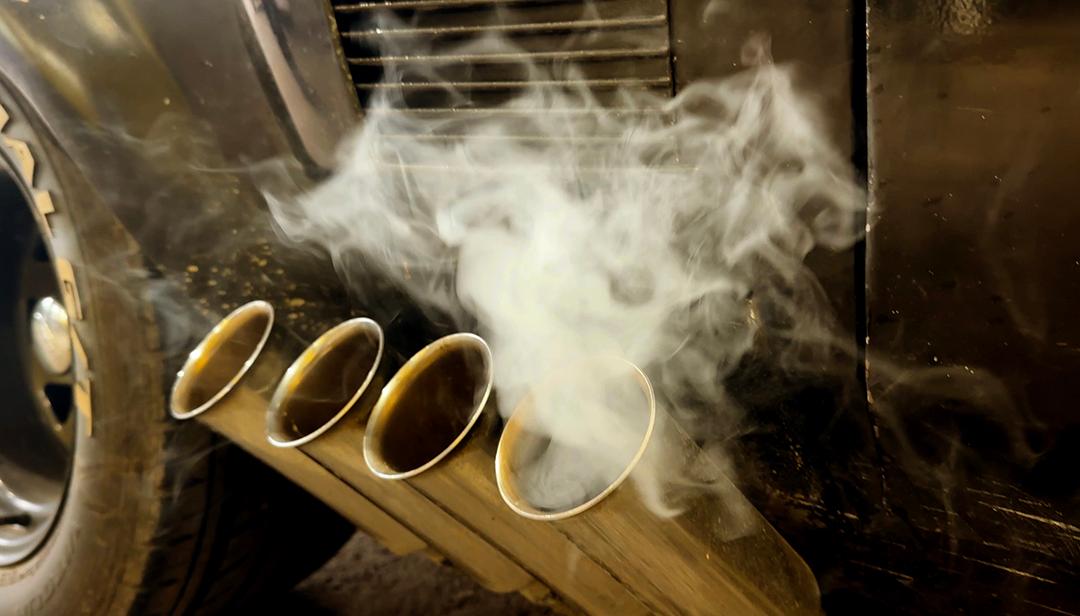 Nothing but the smell of exhaust and burning rubber in our wake.