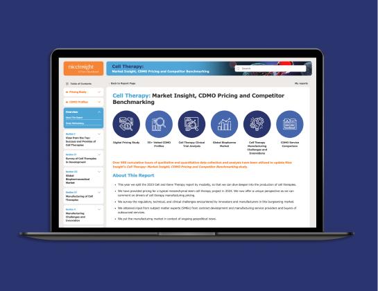 Cell Therapy: Market Insight, CDMO Pricing and Competitor Benchmarking
